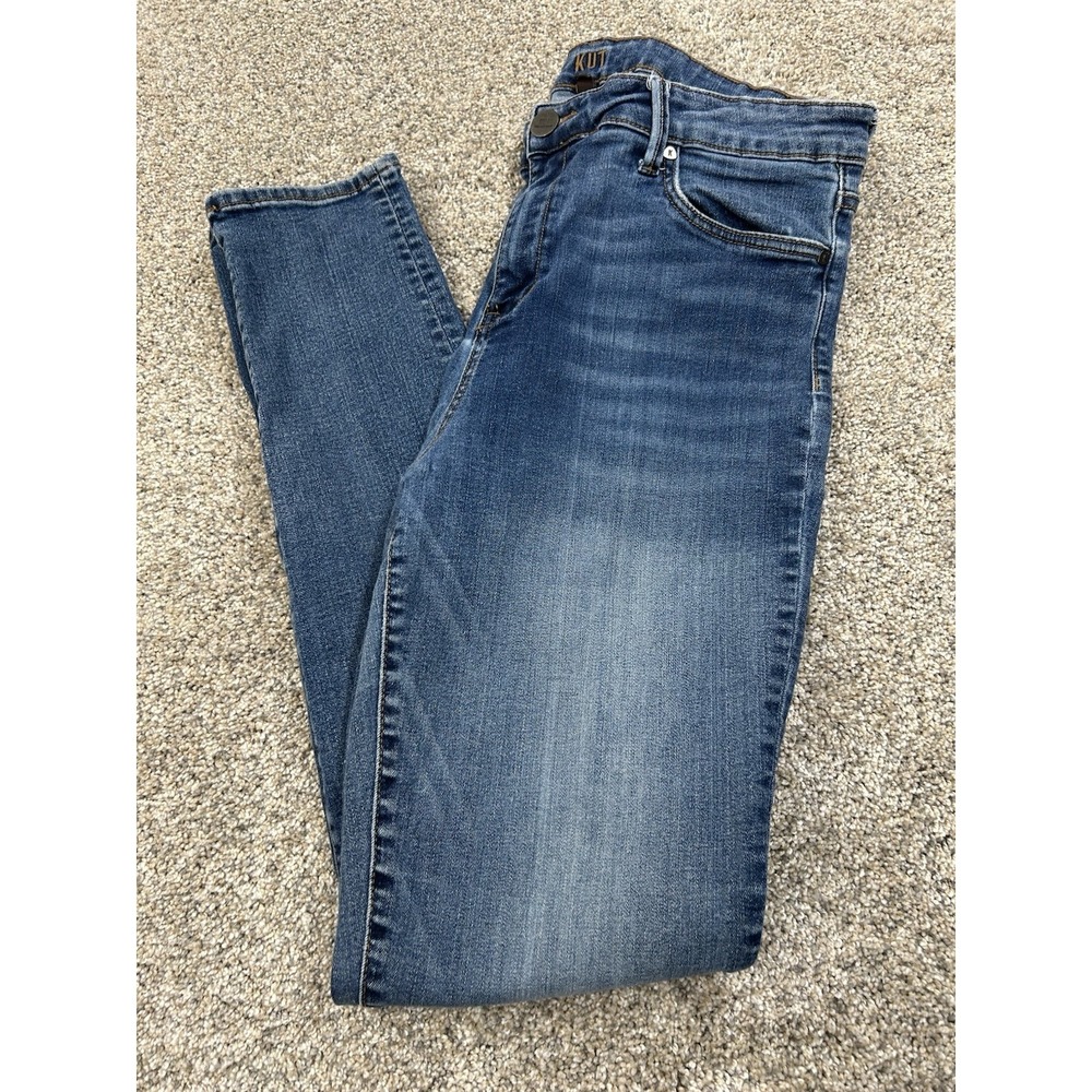 KUT From‎ The Kloth Jeans Women 14 Long Blue Med Wash Stretch Skinny  #0192